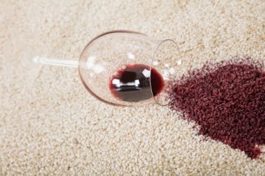Red Wine Spilling On Carpet clipart