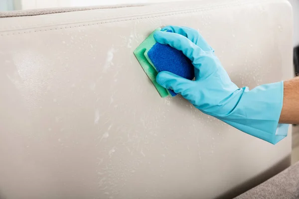 Person Cleaning Sofa — Stock Photo, Image