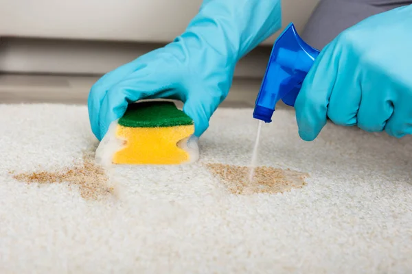 Person cleaning carpet — Stock Photo, Image
