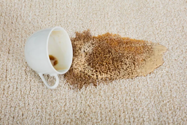 Kaffee auf Teppich verschüttet — Stockfoto