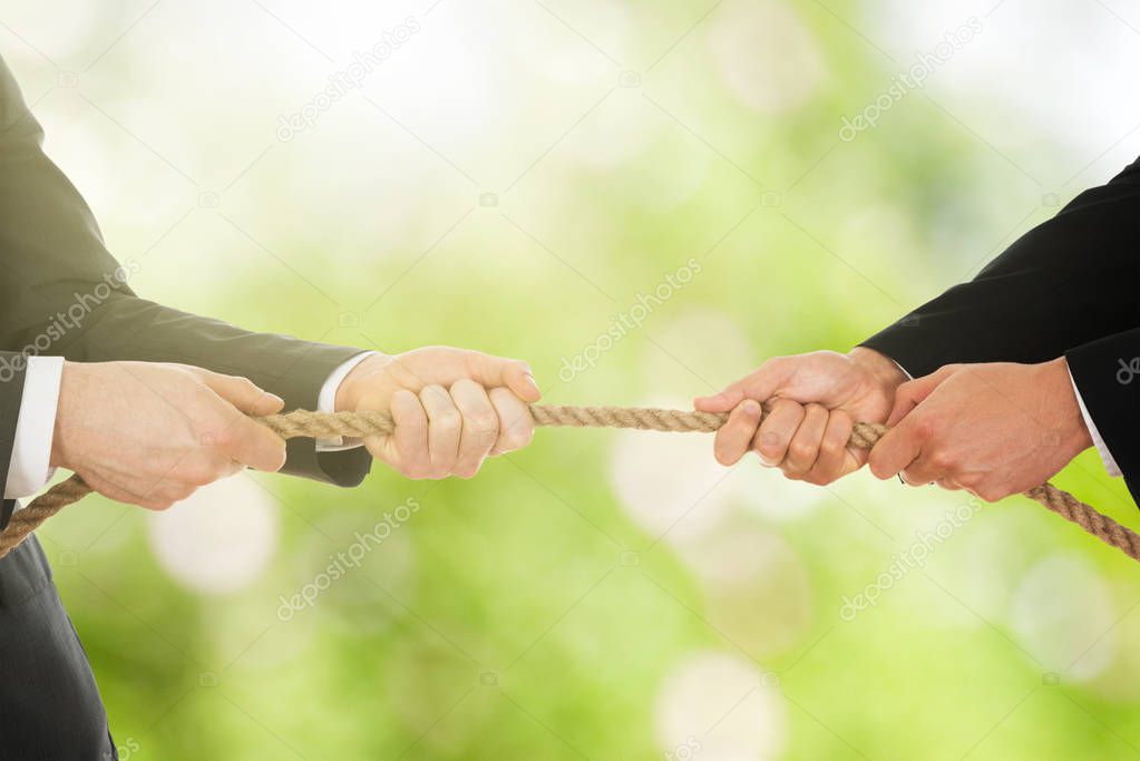 Businessmen Pulling Rope