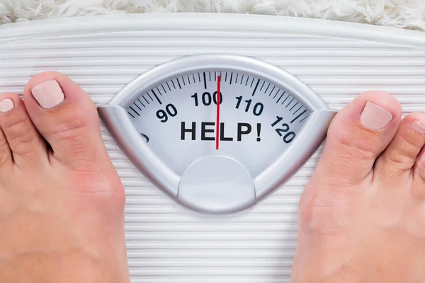Help sign on  Weight Scale — Stock Photo, Image