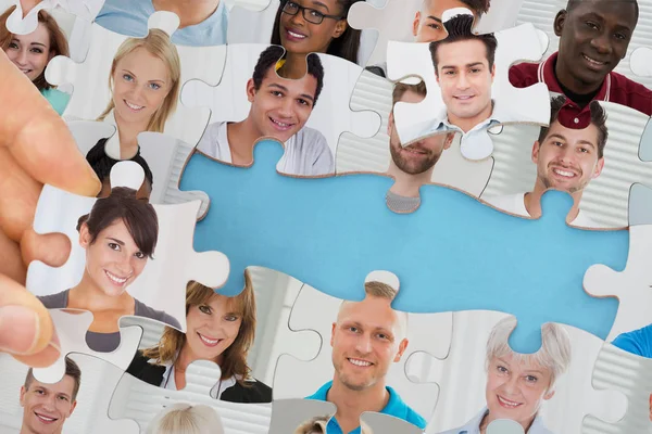 High Angle View Business People Piece Jigsaw Puzzle — Stock Photo, Image