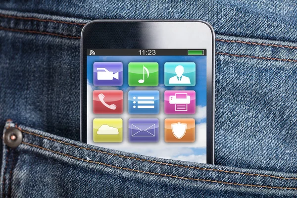 Mobilephone In Jeans Pocket — Stock Photo, Image