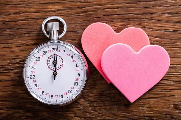 Two Hearts And StopWatch — Stock Photo, Image
