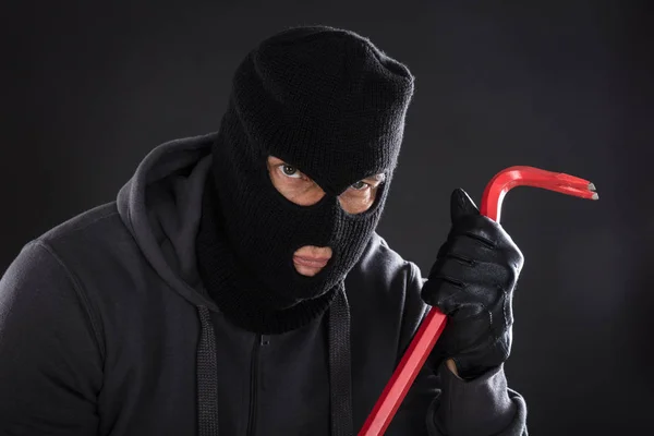 Burglar With Crowbar — Stock Photo, Image