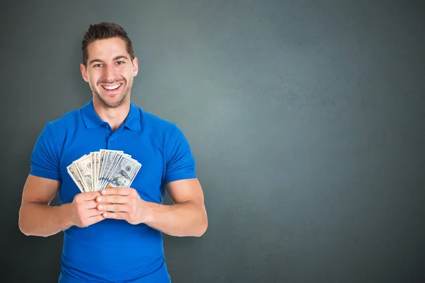 Man Holding Currency Notes — Stock Photo, Image
