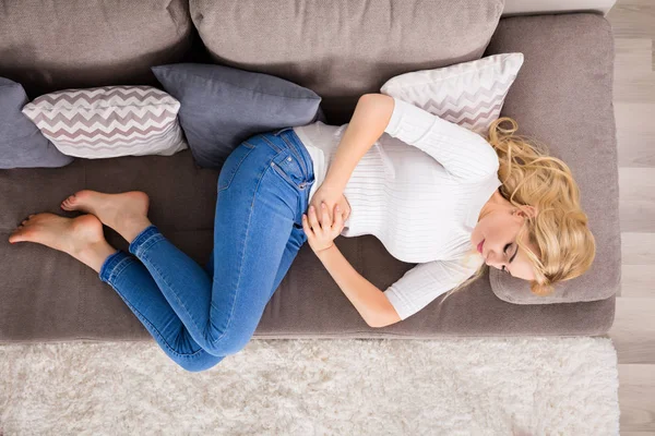 Woman Suffering From Stomach Ache — Stock Photo, Image