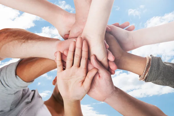 People Stacking Hands — Stock Photo, Image