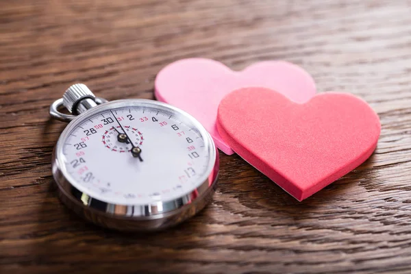 Hjärtan och Stop Watch — Stockfoto