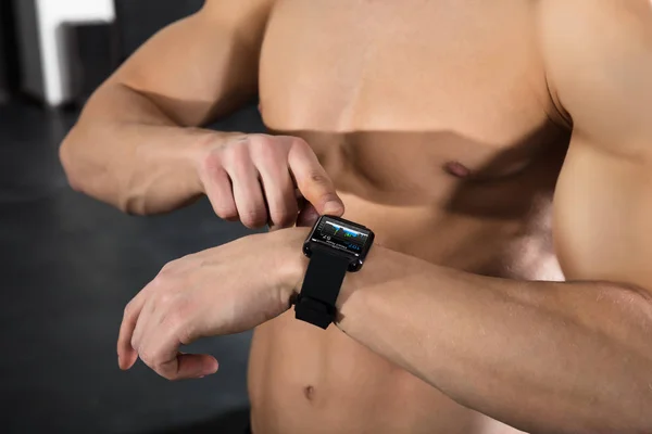 Athlete Man With Electronic Watch