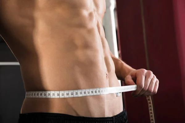 Man Measuring Waist — Stock Photo, Image