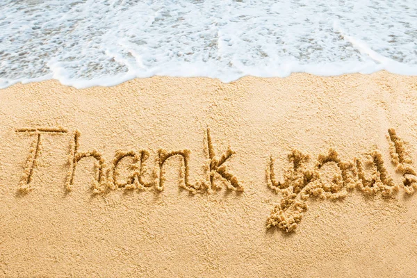 Thank You Words Written On Beach — Stock Photo, Image