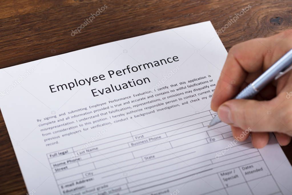 Person Filling Performance Form