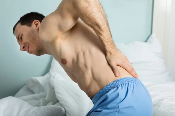 Man With His Back Pain — Stock Photo, Image