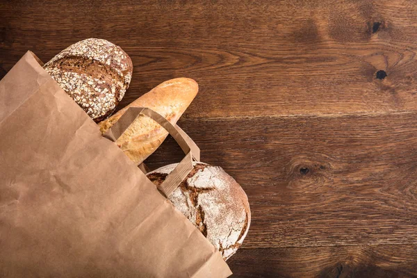 Brotsorten im Beutel — Stockfoto