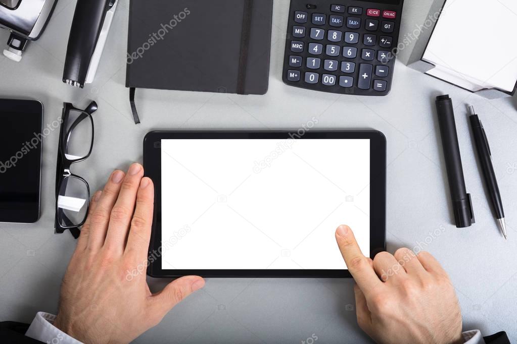 Businessperson Holding Digital Tablet
