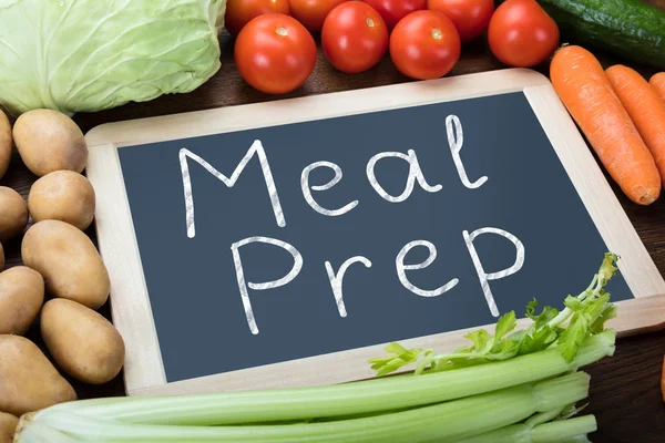 Words On Slate With Vegetables — Stock Photo, Image