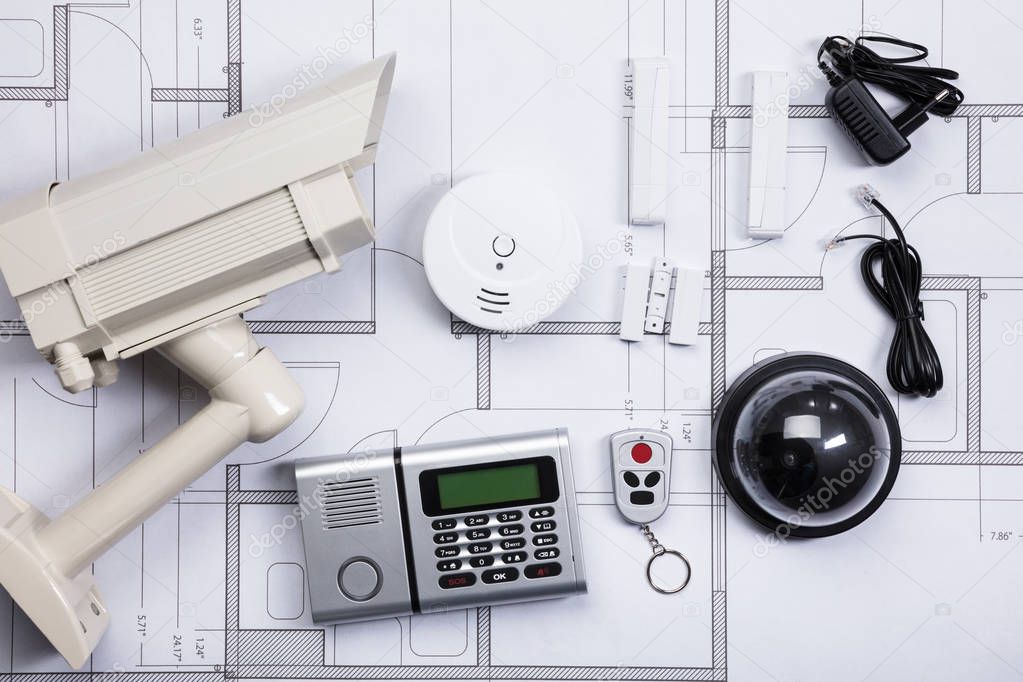 Security Equipments On Blueprint