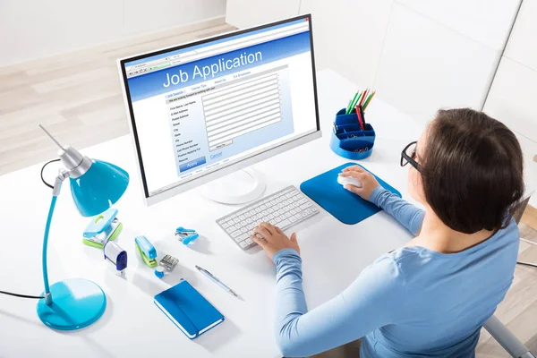 Businesswoman Feeling Job Application — Stock Photo, Image