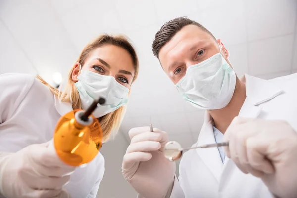 First Person View Of Dentists — Stock Photo, Image