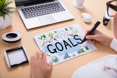 İşadamı çizim gol grafik 