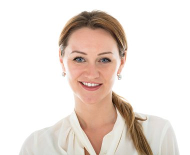 Mutlu genç hostes portresi