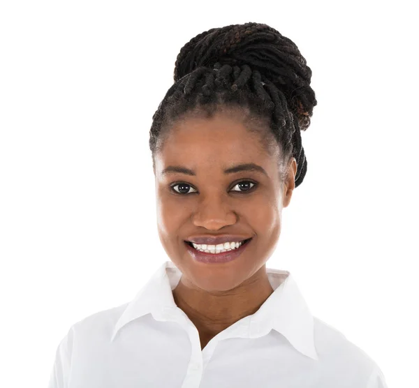 Boldog afrikai Hostess — Stock Fotó