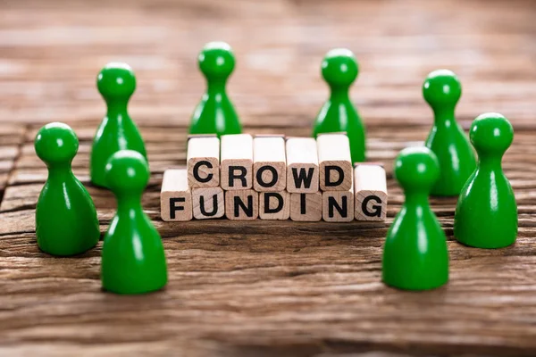 Crowd Funding Made With Blocks — Stock Photo, Image