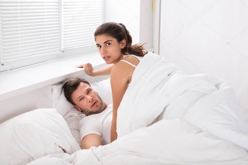 Couple Cheating In Bed