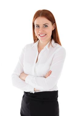 Mutlu genç hostes portresi