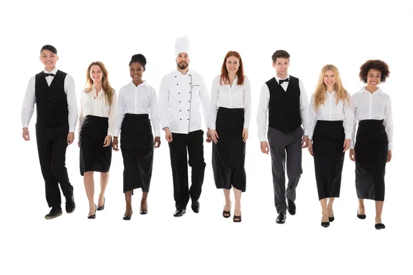 Restaurant personeel lopen — Stockfoto