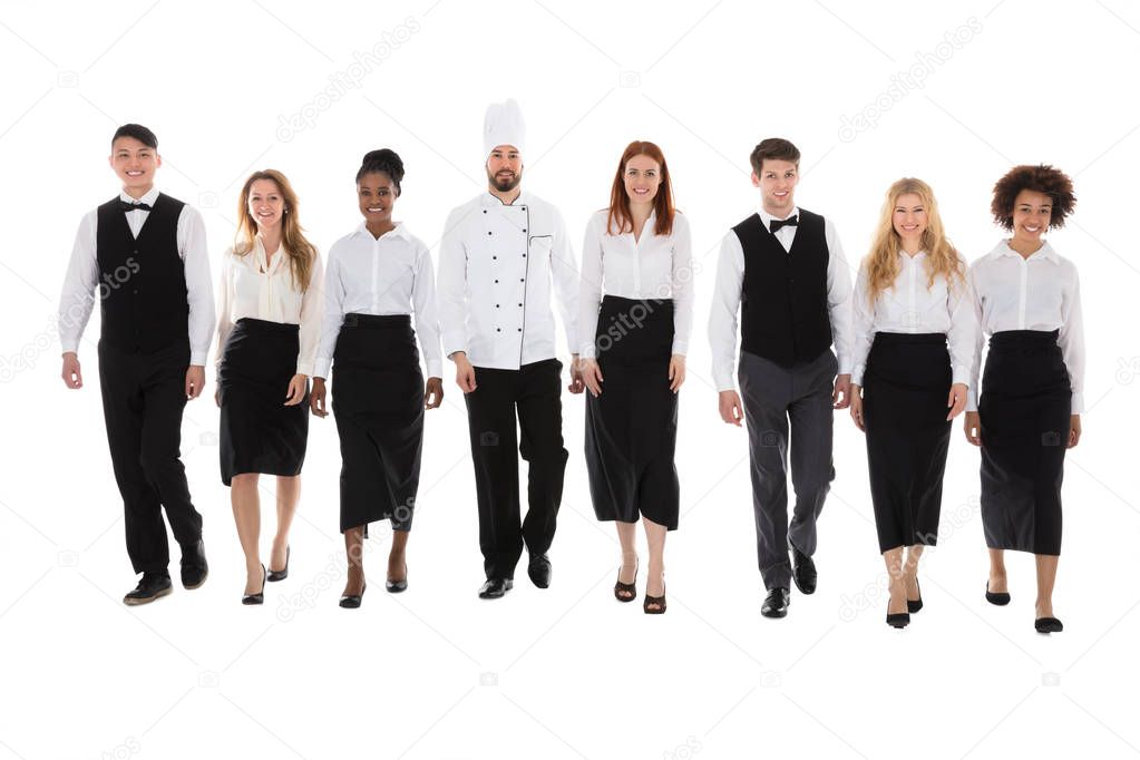 Restaurant Staff Walking 