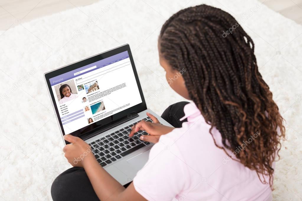 Girl Browsing Social Site 