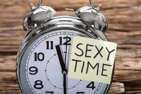 Sexy Time Sticky Note On Clock — Stock Photo, Image