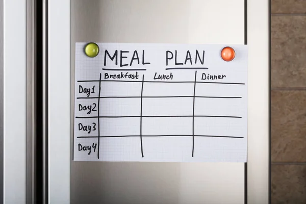 Daily Meal Plan Paper — Stock Photo, Image