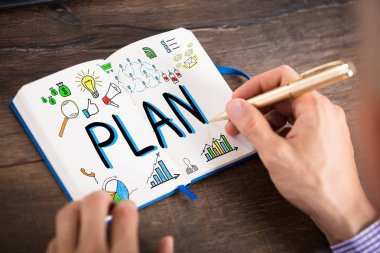 İşadamı çizim planı grafik 