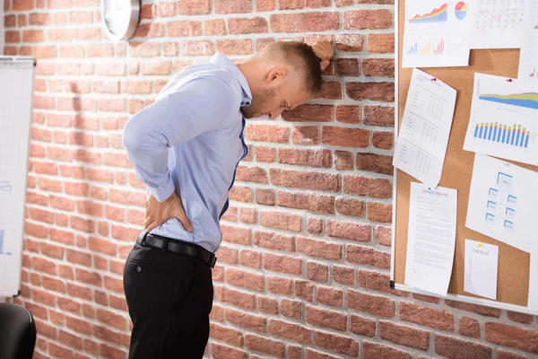 Businessman Having Back Pain — Stock Photo, Image