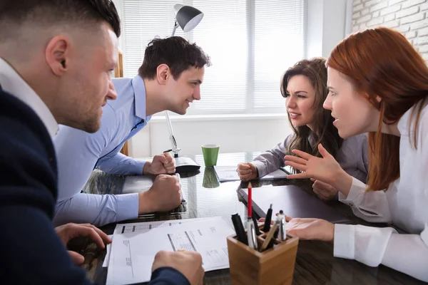 Business Coworkers Arguing Each Other Workplace Office — Stock Photo, Image