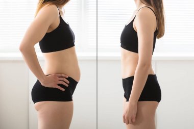 yağlı ve ince kadın 