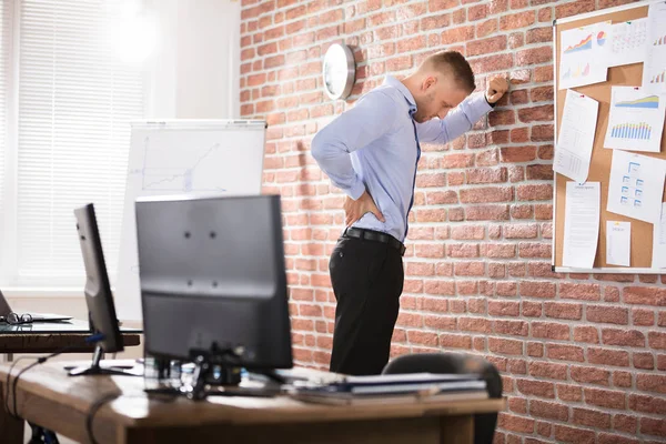 Businessman Having Back Pain — Stock Photo, Image