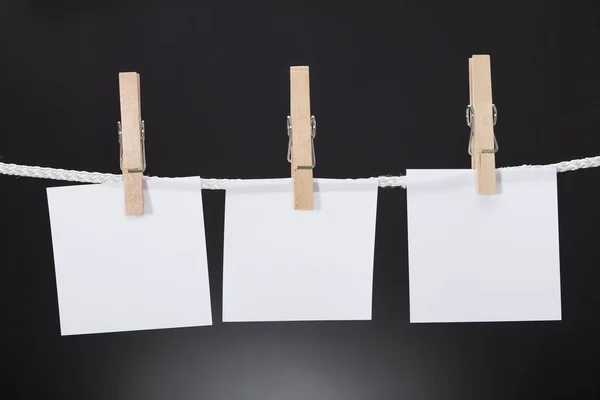 White Paper Cards On Rope — Stock Photo, Image