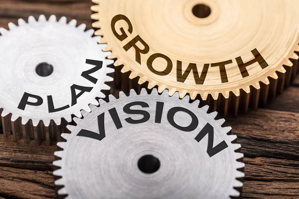 Visão e crescimento Cogwheels — Fotografia de Stock