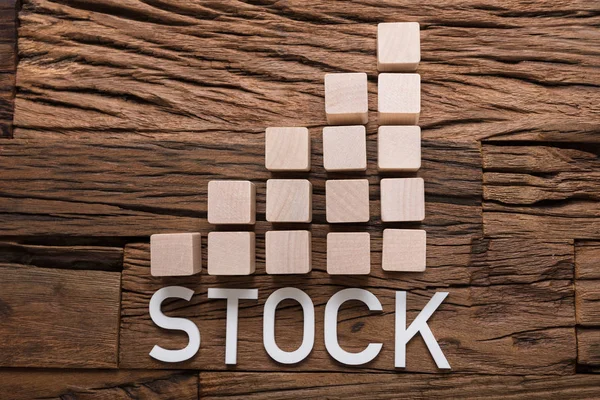 Stock Text By Increasing Bar — Stock Photo, Image