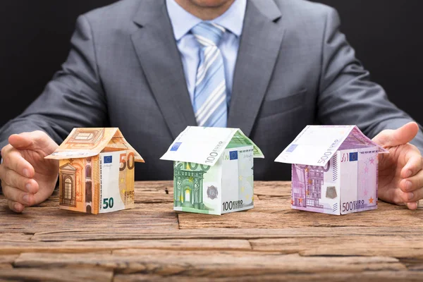 Houses From Euro Currencies — Stock Photo, Image