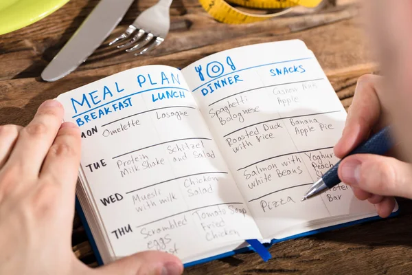 Human Making Meal Plan — Stock Photo, Image