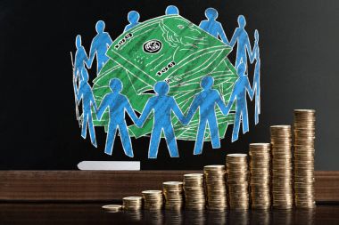 Crowdfunding konsepti üzerine yazı tahtası