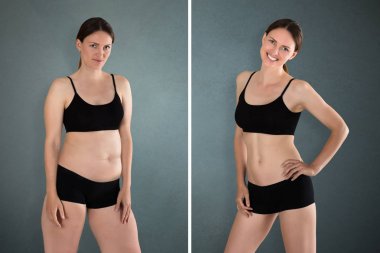 yağlı ve ince kadın 