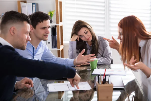 Frustrated Businesswoman Business Meeting Office — Stock Photo, Image