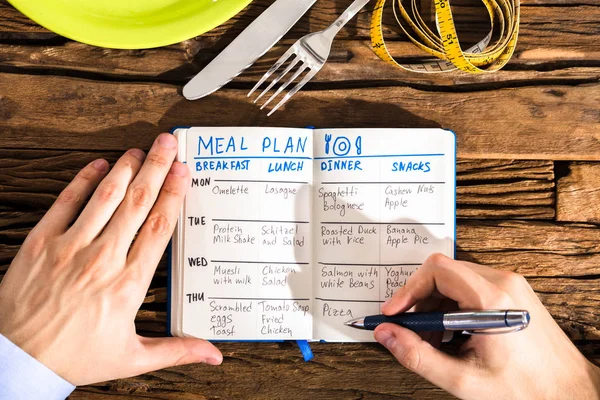 Human Making Meal Plan — Stock Photo, Image